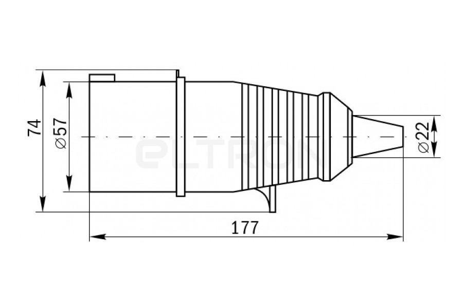 Вилка IEK ССИ-023 переносная 2P+PE 32А 220В IP44 (PSR01-032-3)  в .