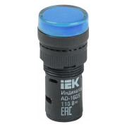 Лампа IEK AD-16DS LED-матрица d16 мм синяя 36В AC/DC мини-фото