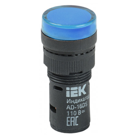 Лампа IEK AD-16DS LED-матрица d16 мм синяя 110В AC/DC (BLS10-ADDS-110-K07-16) фото