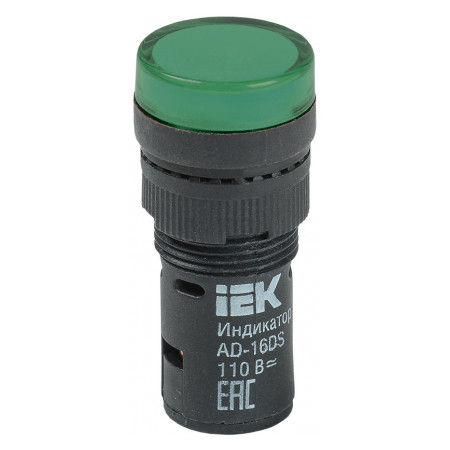 Лампа IEK AD-16DS LED-матрица d16 мм зеленая 110В AC/DC (BLS10-ADDS-110-K06-16) фото