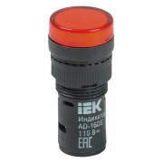 Лампа IEK AD-16DS LED-матриця d16 мм червона 230В AC міні-фото