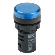 Лампа IEK AD-22DS LED-матрица d22 мм синяя 12В AC/DC мини-фото