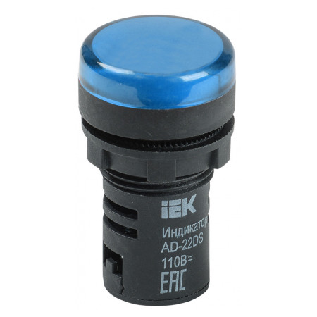 Лампа IEK AD-22DS LED-матриця d22 мм синя 110В AC/DC (BLS10-ADDS-110-K07) фото