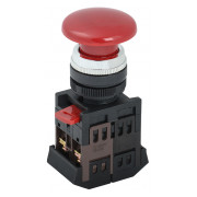 Кнопка IEK AEA-22 "грибок" d22 мм червона 1НВ+1НЗ міні-фото
