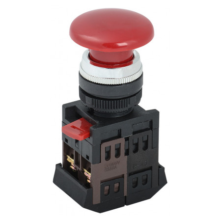 Кнопка IEK AEA-22 "грибок" d22 мм червона 1НВ+1НЗ (BBG30-AEA-K04) фото