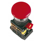 Кнопка IEK AEAL-22 "грибок" з фіксацією d22 мм червона 230В 1НВ+1НЗ міні-фото