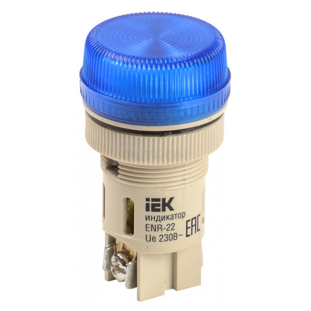 Лампа IEK ENR-22 неон d22 мм синя 240В (BLS40-ENR-K07) фото