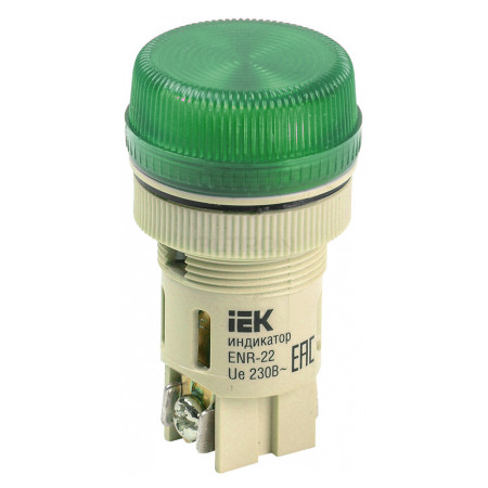 Лампа IEK ENR-22 неон d22 мм зелена 240В (BLS40-ENR-K06) фото