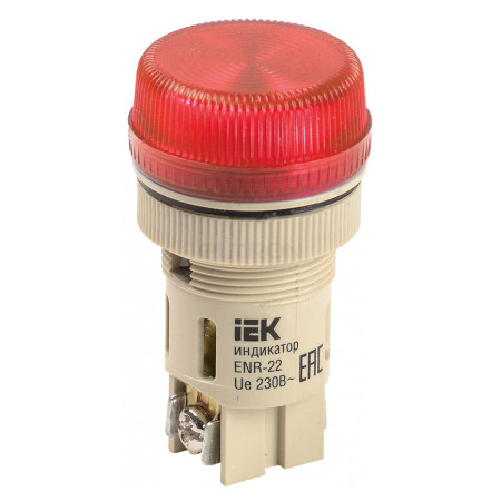Лампа IEK ENR-22 неон d22 мм червона 240В (BLS40-ENR-K04) фото