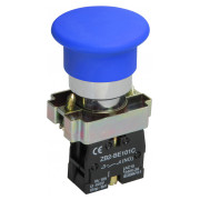 Кнопка управления IEK LAY5-BC61 "грибок" без подсветки синяя 1НО мини-фото
