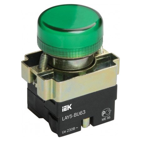 Индикатор IEK LAY5-BU63 зеленый d22 мм (BLS50-BU-K06) фото