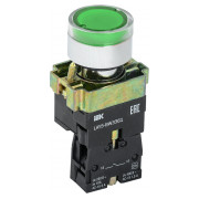 Кнопка управления IEK LAY5-BW3361 с подсветкой зеленая 1НО мини-фото