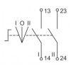 Перемикач IEK LAY5-BJ33 3 положення "I-0-II" довга ручка зображення 3 (схема)