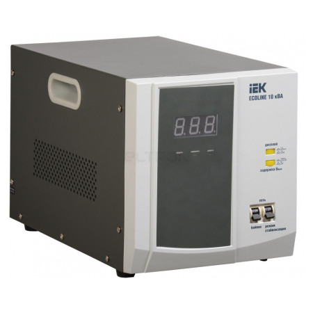 Стабілізатор напруги IEK Ecoline 10 кВА електронний переносний (IVS26-1-10000) фото