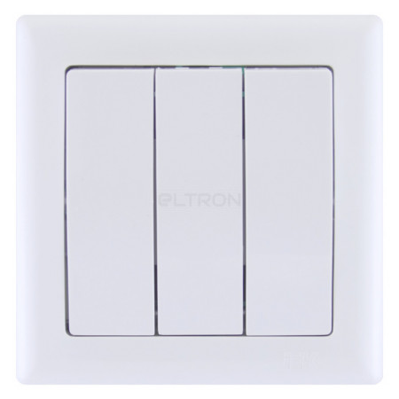 Выключатель IEK BOLERO трехклавишный белый ВК03-00-0-ББ (EVB30-K01-10) фото