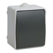 Выключатель IEK ФОРС одноклавишный кнопочный для наружной установки (IP54) ВСк20-1-0-ФСр мини-фото