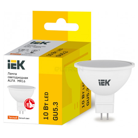 Лампа светодиодная IEK LED ALFA MR16 (софит) 10Вт 230В 3000К GU5.3 (LLA-MR16-10-230-30-GU5) фото
