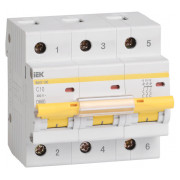 Автоматичний вимикач IEK ВА47-100 3P 10А тип C міні-фото