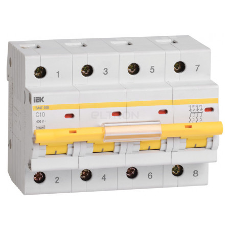 Автоматичний вимикач IEK ВА47-100 4P 10А тип C (MVA40-4-010-C) фото