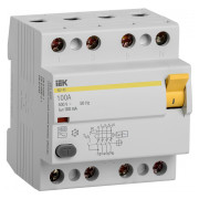 Пристрій захисного відключення (ПЗВ) IEK ВД1-63 4P 100А 100мА тип AC міні-фото