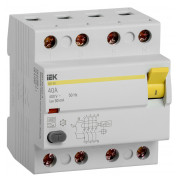 Пристрій захисного відключення (ПЗВ) IEK ВД1-63 4P 40А 30мА тип A міні-фото