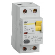 Пристрій захисного відключення (ПЗВ) IEK ВД1-63S 2P 80А 100мА тип S міні-фото
