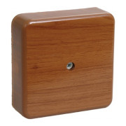 Коробка IEK КМ41212-05 розпаячна для в/в 75×75×20 мм дуб (з контактною групою) міні-фото