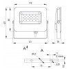 Прожектор світлодіодний (LED) IEK СДО 07-10 (10Вт) сірий IP65 зображення 3 (габаритні розміри)