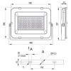 Прожектор світлодіодний (LED) IEK СДО 07-200 (200Вт) сірий IP65 зображення 2 (габаритні розміри)