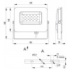 Прожектор светодиодный (LED) IEK СДО 07-30 (30Вт) серый IP65 изображение 3 (габаритные размеры)