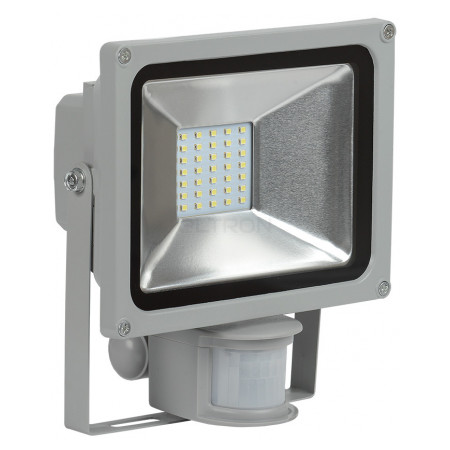 Прожектор світлодіодний (LED) IEK СДО 05-20Д (20Вт) SMD з датчиком руху сірий IP44 (LPDO502-20-K03) фото