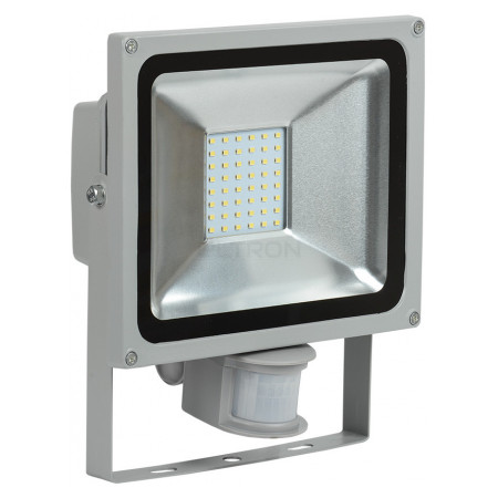 Прожектор світлодіодний (LED) IEK СДО 05-30Д (30Вт) SMD з датчиком руху сірий IP44 (LPDO502-30-K03) фото