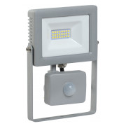 Прожектор светодиодный (LED) IEK СДО 07-20Д (20Вт) с датчиком движения серый IP44 мини-фото