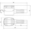 Светильник светодиодный переносной IEK ДРО 2063Л 63×LED+4×LED+8×LED литиевый аккумулятор изображение 2 (габаритные размеры)
