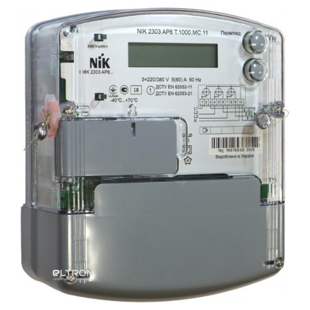 Счетчик электроэнергии NIK 2303 AP6T.1000.MC.11 трехфазный многотарифный 5(80)А 3×220/380В фото