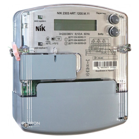 Лічильник електроенергії NIK 2303 ART.1200.M.11 трифазний однотарифний 5(10)А 3×220/380В фото