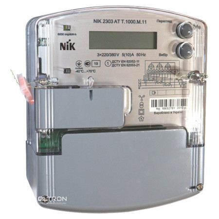 Лічильник електроенергії NIK 2303 ATT.1000.M.11 трифазний багатотарифний 5(10)А 3×220/380В фото