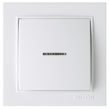 Выключатель Nilson Thor одноклавишный с подсветкой белый (27111002) фото