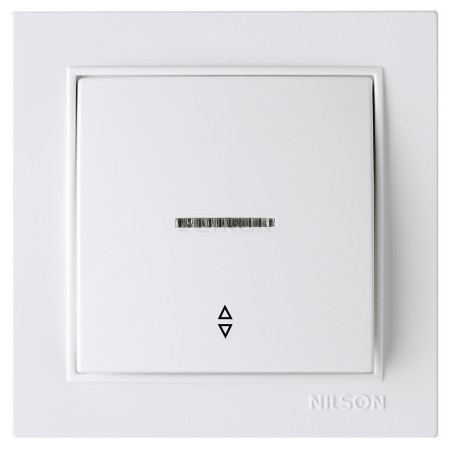 Выключатель Nilson Thor одноклавишный проходной с подсветкой белый (27111008) фото