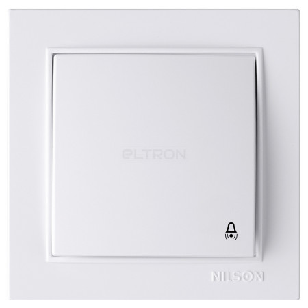 Выключатель Nilson Thor одноклавишный кнопочный для звонка с подсветкой белый (27111012) фото