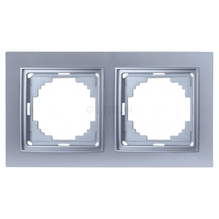 Рамка Nilson Thor 2-місна універсальна срібло (27130092) фото