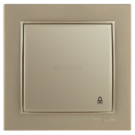 Выключатель Nilson Thor одноклавишный кнопочный для звонка с подсветкой золото (27151012) фото