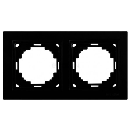 Рамка Nilson Thor 2-местная универсальная черная (27220092) фото