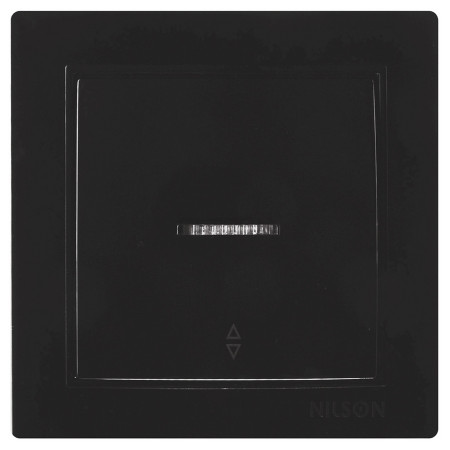 Выключатель Nilson Thor одноклавишный проходной с подсветкой черный (27221008) фото