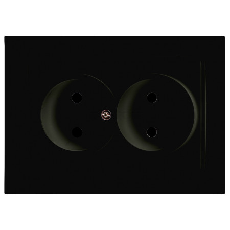 Розетка Nilson Thor без заземления двойная черная (27221024) фото