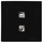 Розетка Nilson Thor телефонная (RJ11) двойная черная мини-фото