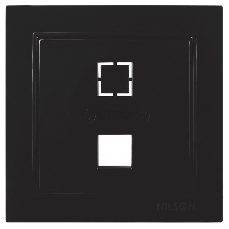 Розетка Nilson Thor компьютерная/телефонная без модуля черная (27221042) фото