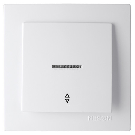 Выключатель Nilson Touran одноклавишный проходной с подсветкой белый (24111008) фото