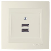Розетка Nilson Touran USB подвійна крем міні-фото