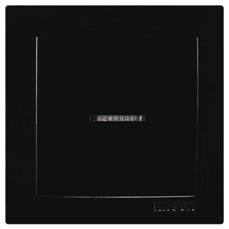 Выключатель Nilson Touran одноклавишный с подсветкой черный (24221002) фото